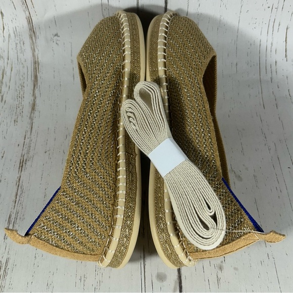 Rothy’s The Espadrille Gold Stripe Women’s Shoes Slip On Flats Size 7.5 - Picture 6 of 9